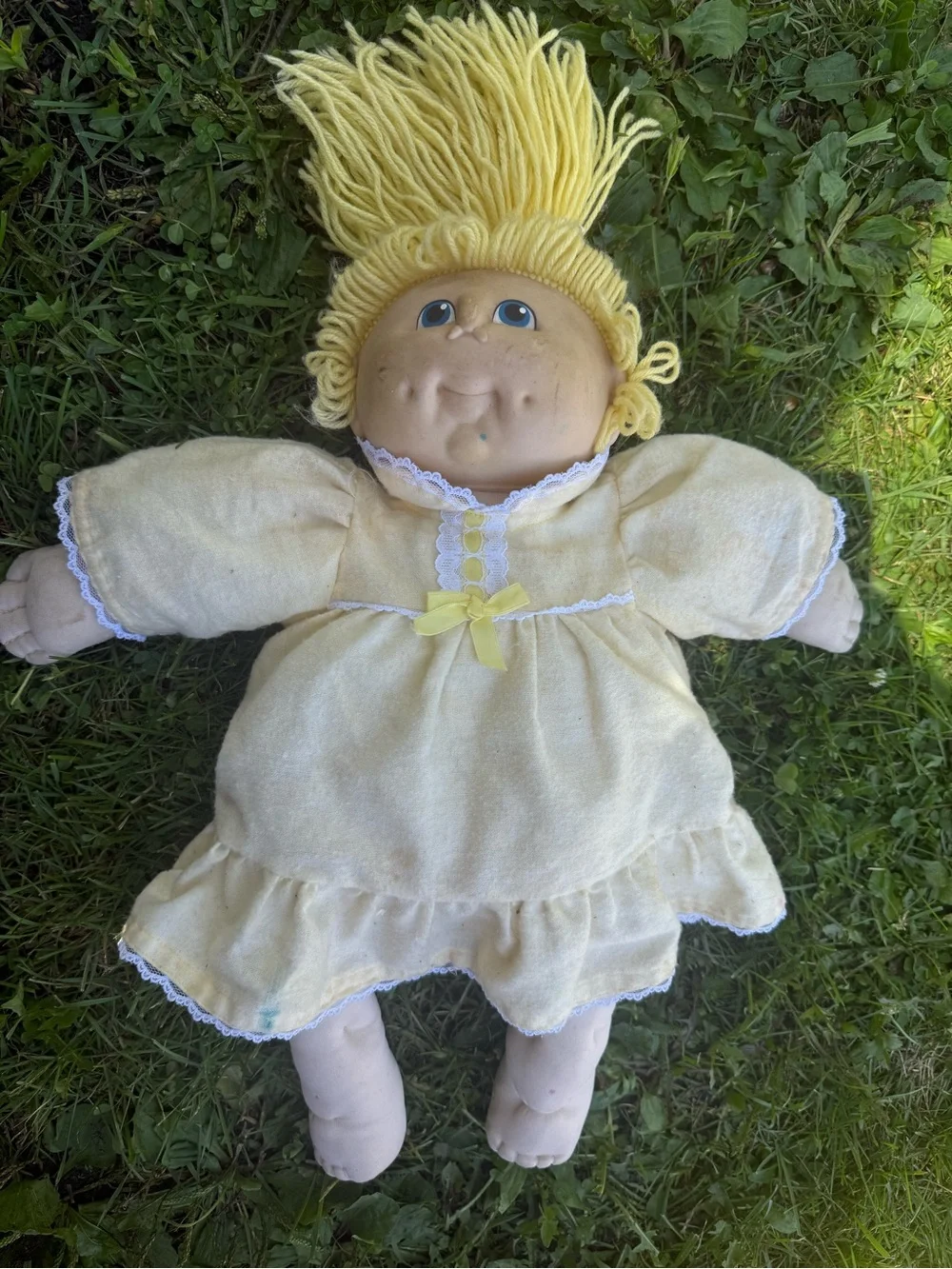 Yellow Cabbage Patch 1984 Style Doll with Yarn Hair